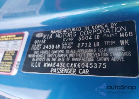 2019 Kia Stinger Gt1 из США, поврежденный, VIN KNAE45LCXK6045375